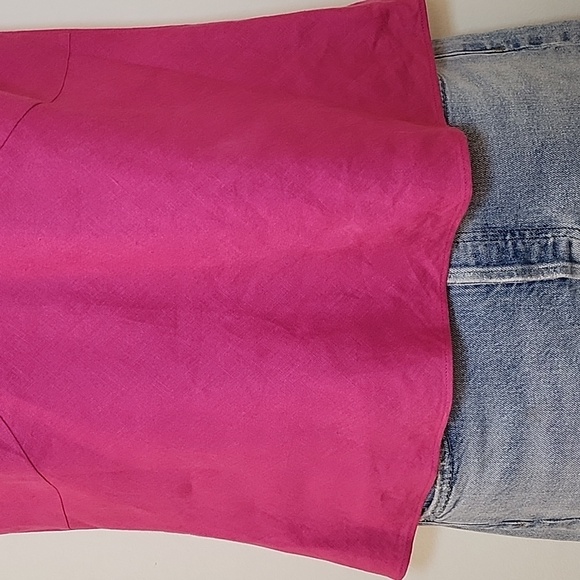 Lafayette148 Pink 100% Linen Beaded Embroidered Tailored Sleeveless Blouse  SZ 8 - Picture 6 of 12